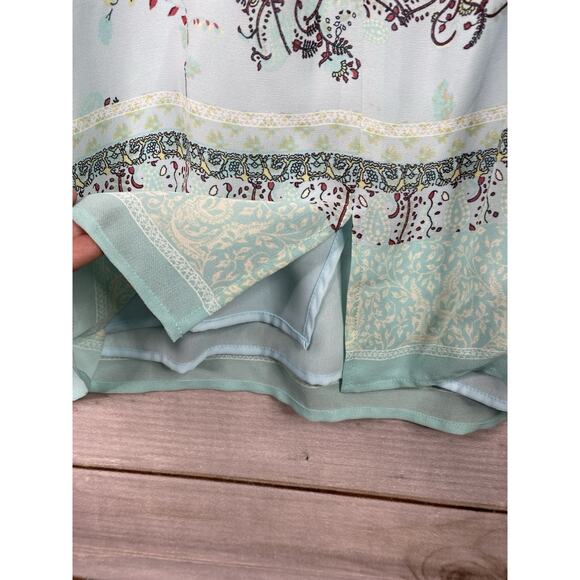 J Jill Dress Sz 18P Blue Floral Lined Chiffon Mini Slip Sleeveless Zip Boho NWT - Picture 9 of 10